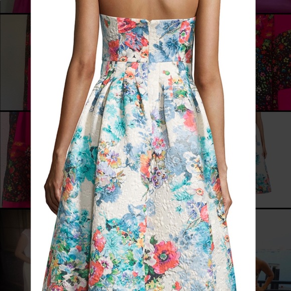 Cynthia Rowley Anthropologie Strapless Quilted Floral Tea Dress with Pockets New - Picture 2 of 16